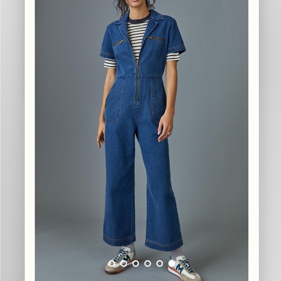 Anthropologie Porridge Maggie Relaxed Denim Jumpsuit NWT Small - Picture 1 of 15